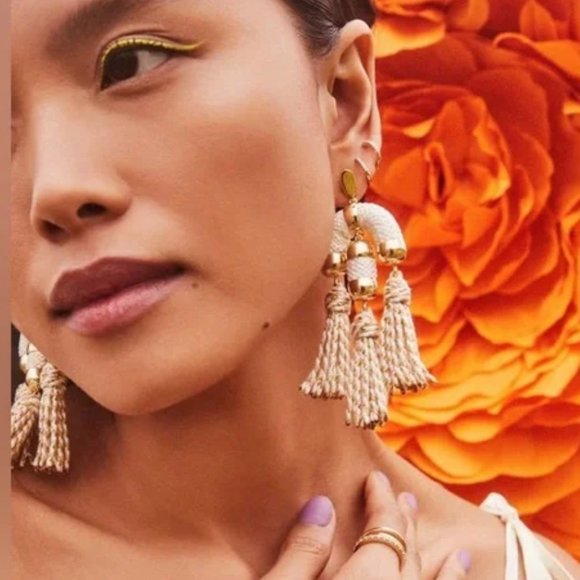 NWT Kendra Scott Tassel Chandelier Earrings Pale Blue Mix - Picture 14 of 15